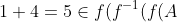 1+4=5 \in f(f^{-1}(f(A)))